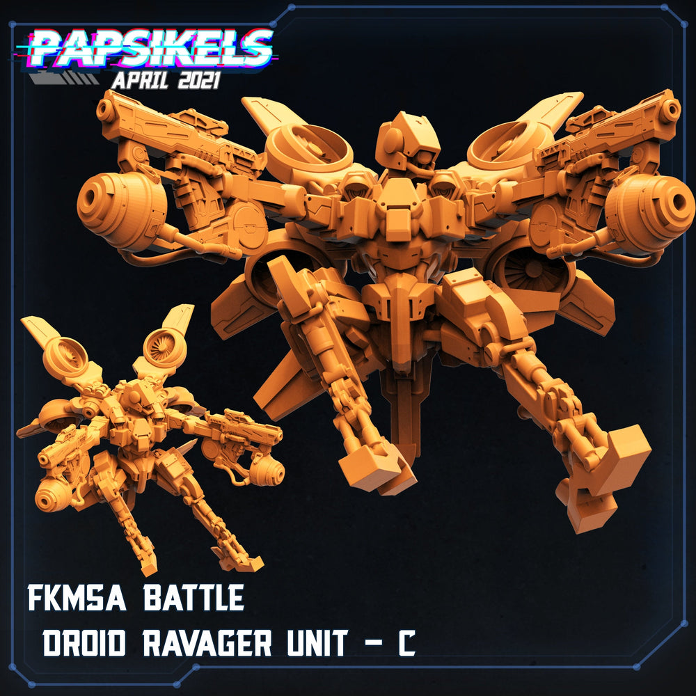 Fukimasa Battle Droid C - Papsikels | Cyberpunk | Scifi | Sci-fi | Futuristic | Ranged | 32mm | Robot | Mechanical | Wargaming | Mech