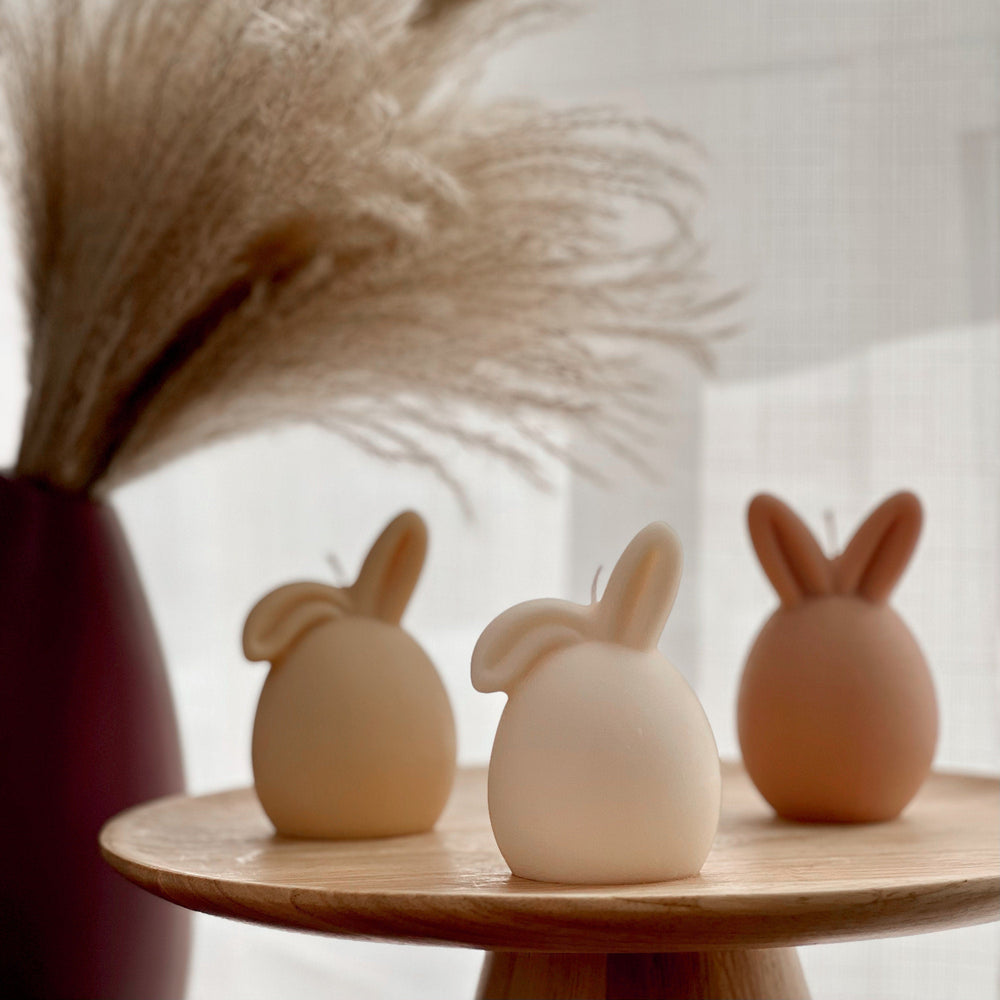 Easter Bunny Egg Candle: Handmade Soy Wax Spring Decor