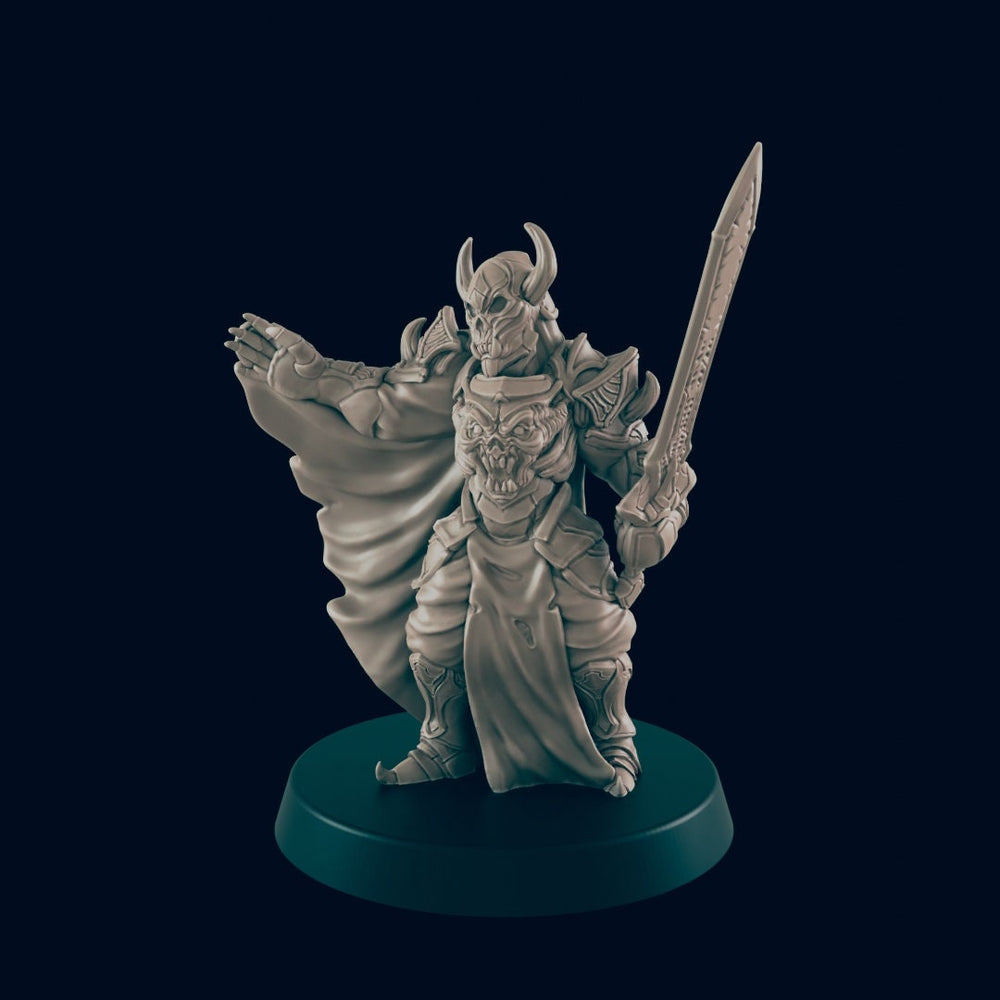 Death Knight DnD miniature - EC3D, | Monster | 5E | Undead | Demon | 32mm | Pathfinder | Fantasy | Necromancer | Skeleton | Melee | 28mm