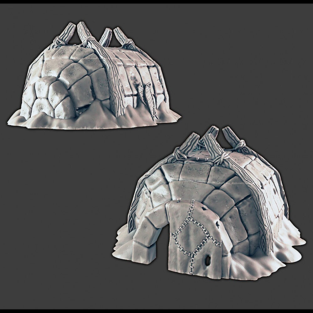 Hunter Igloo - DND & Wargaming Terrain - EC3D Wilds of Wintertide, Fantasy, Snow, Arctic, Cold, scatter scenery, Pathfinder 2E, Fantasy