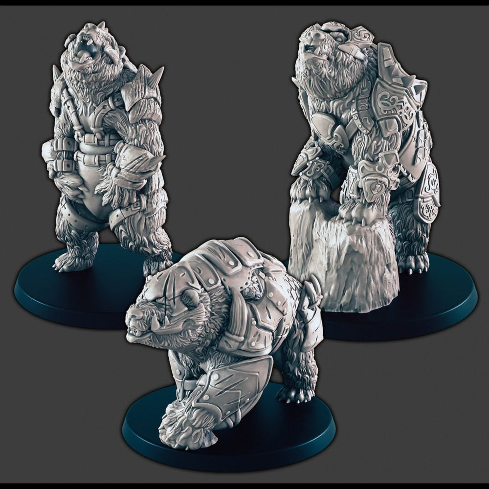 Armored Bear - DND mini - EC3D Wintertide, Winter Miniature | Animal | 5E 2E | Ice | Ursine| Snow | Arctic | Pathfinder | Druid Form