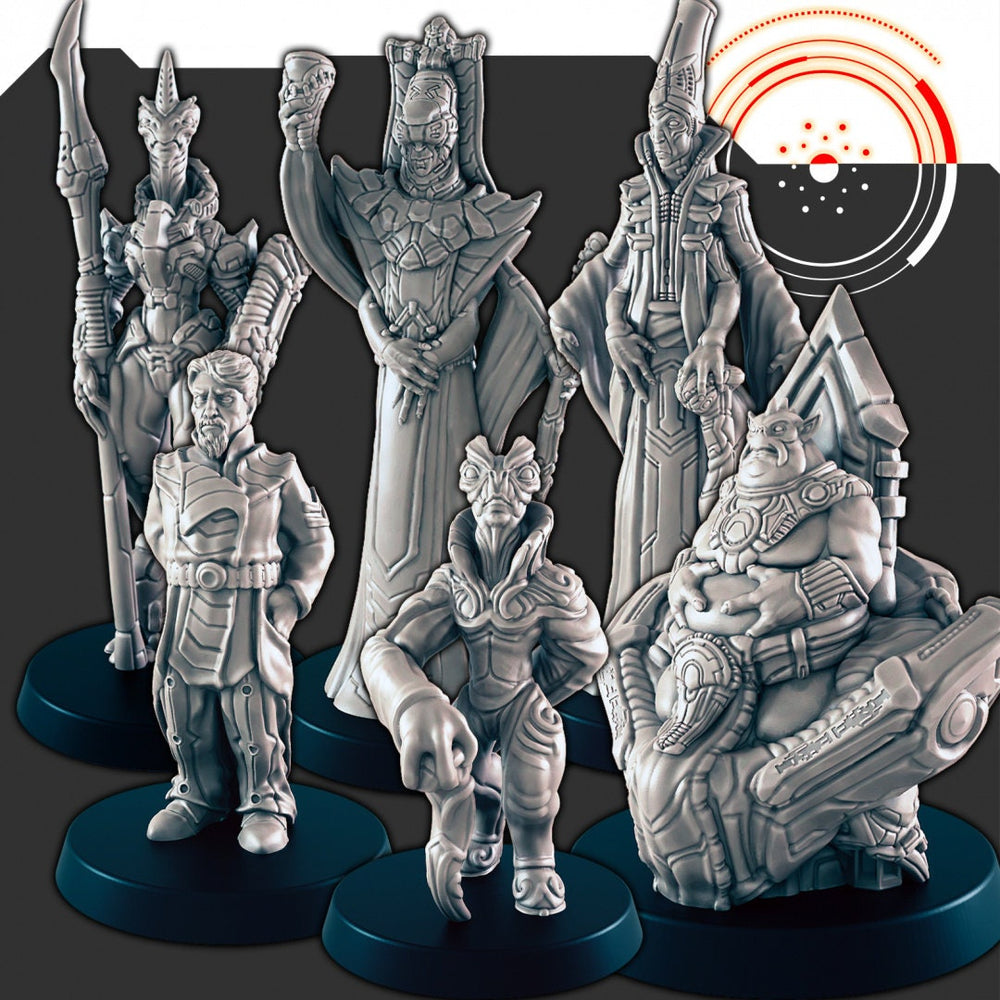 Ensemble mini du Conseil Galactique Sci-Fi - EC3D | Legion | Cyberpunk | Starfinder | Scifi | Alien | Futuriste | Cybernétique | Humain | Homme | Femme