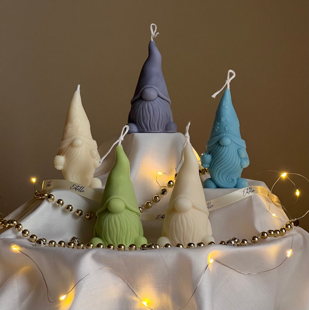 Handmade Christmas Gnome Soy Candle: Festive Holiday Decor