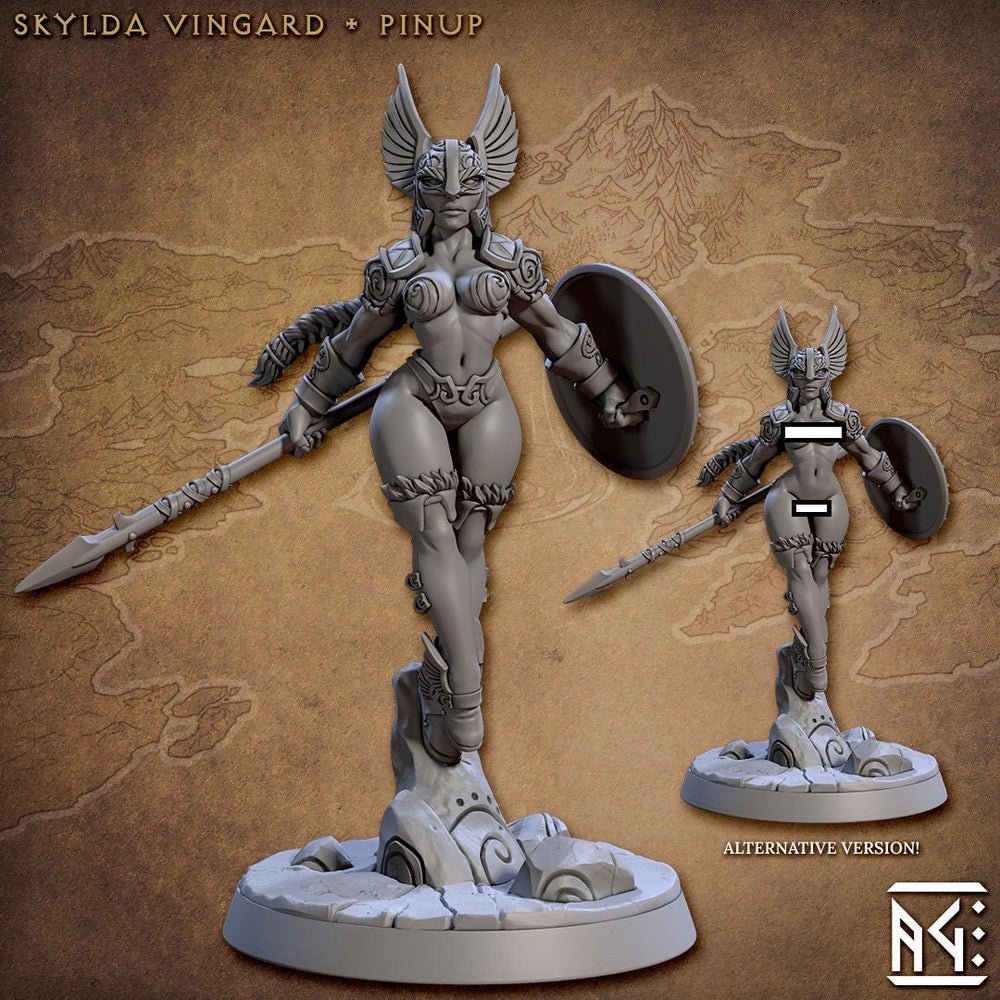 Figurine de guerrière viking pour jeu de rôle - Artisan Guild, DnD | Femme | Guerrière | Barbare | Mêlée | Pathfinder | Jeux de guerre | Guerrière | 32mm