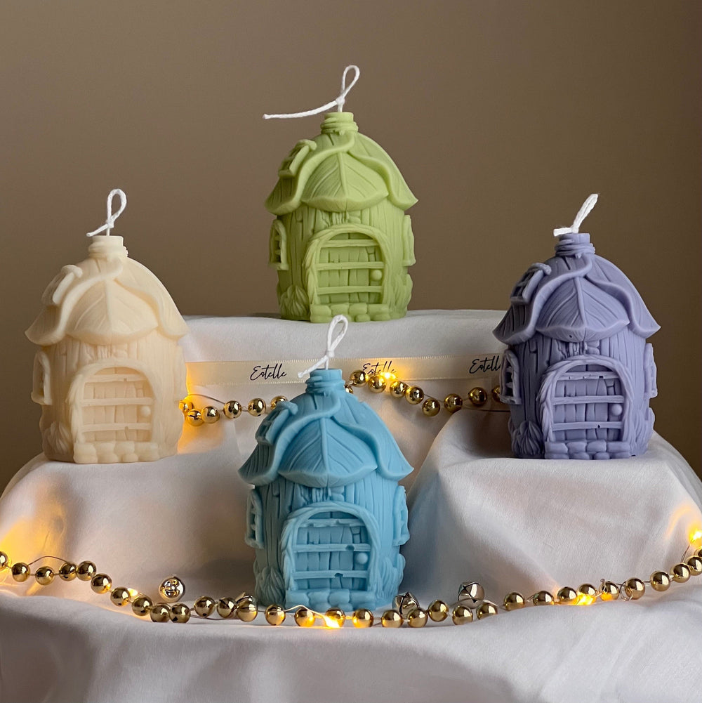 Bougie en cire de soja Leaf House : Cadeau de décoration de Noël fait à la main