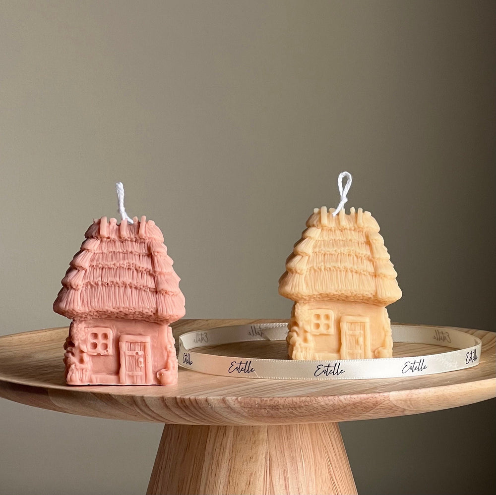 Bougie Maison Faite Main | Bougie Pilier Sculpturale en Cire de Soja