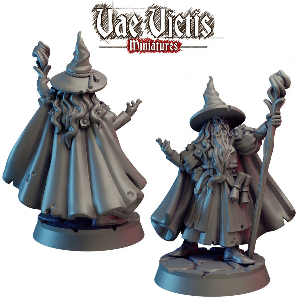 Human Male Wizard 28/32mm mini - Vae Victis | DnD | Sorcerer | Warlock | Magician | Human | Pathfinder | TTRPG | Wargaming | Frostgrave