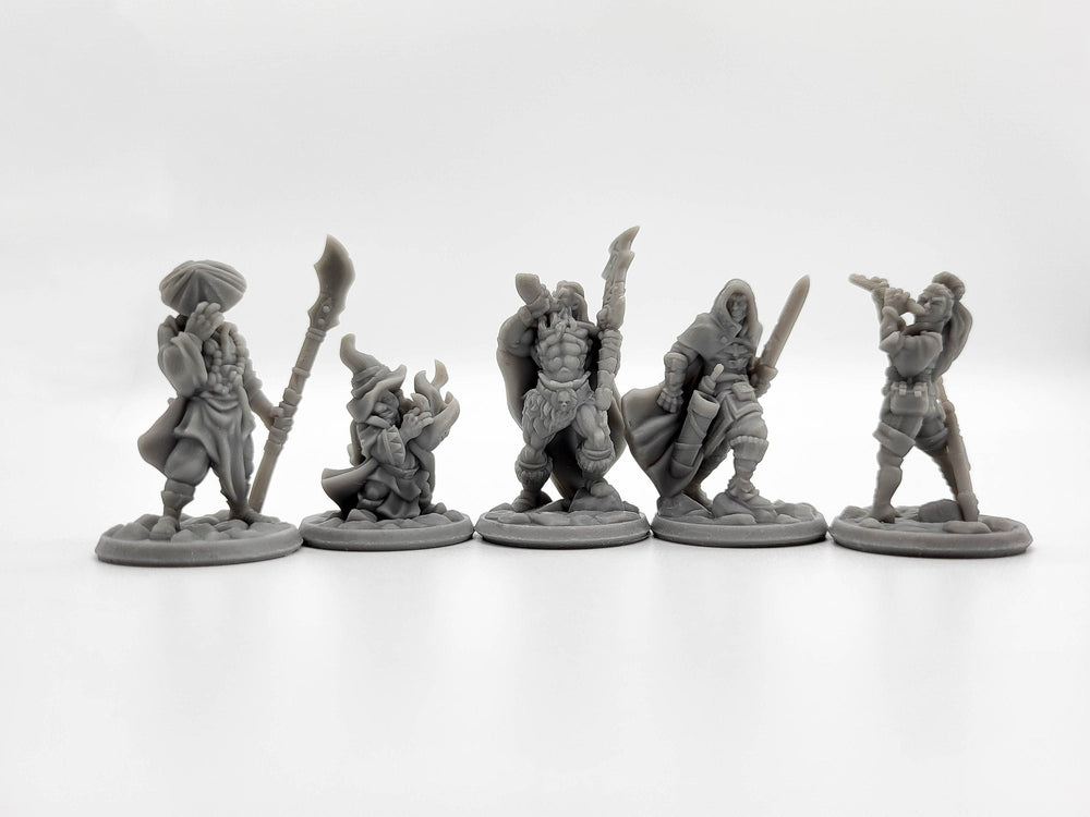 DnD Miniature Party Set 5 - 28mm Adventuring Group - Paladin | Monk | Sorcerer | Bard | Barbarian | Pathfinder