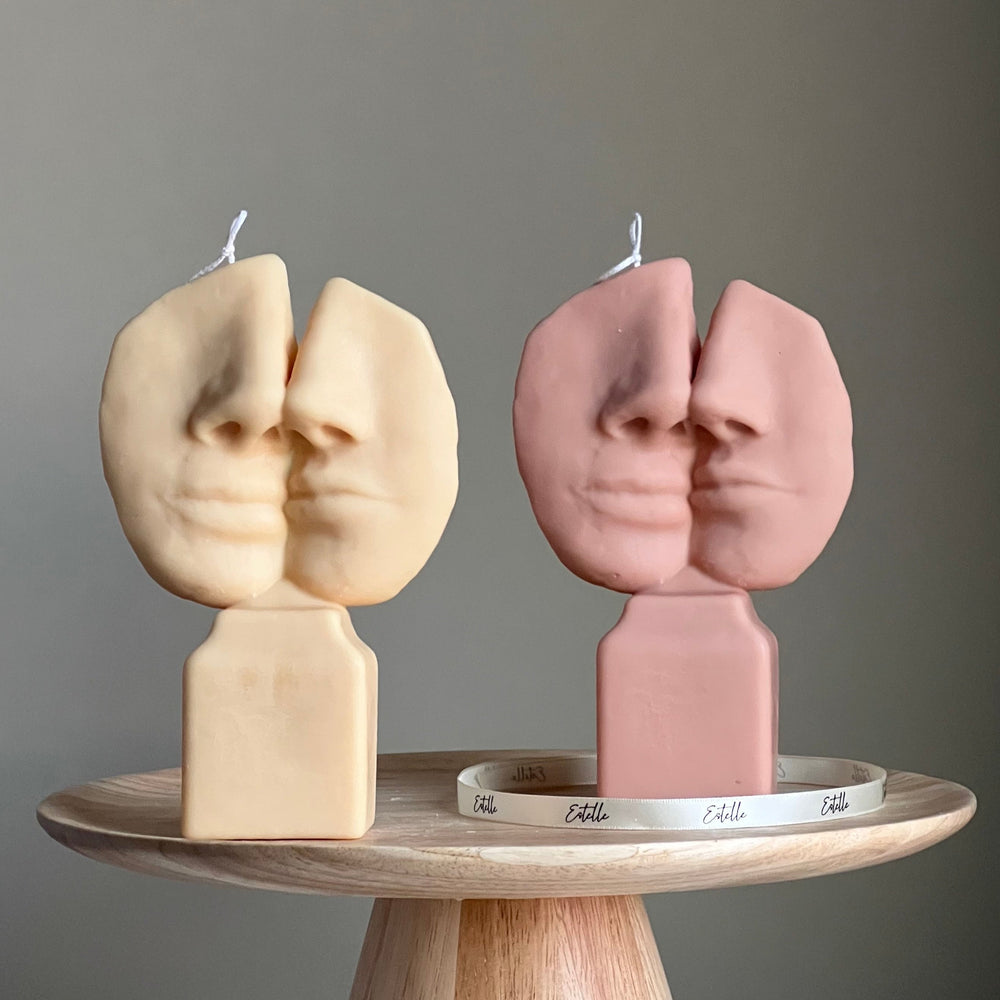Couple Soy Candle: Handmade Decorative Pillar Candle