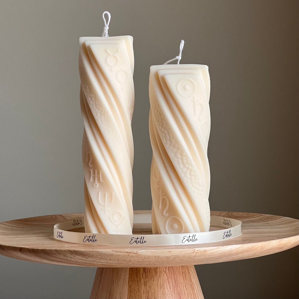 Astrological Pillar Candle: Soy Wax, Shaped Decorative Candle