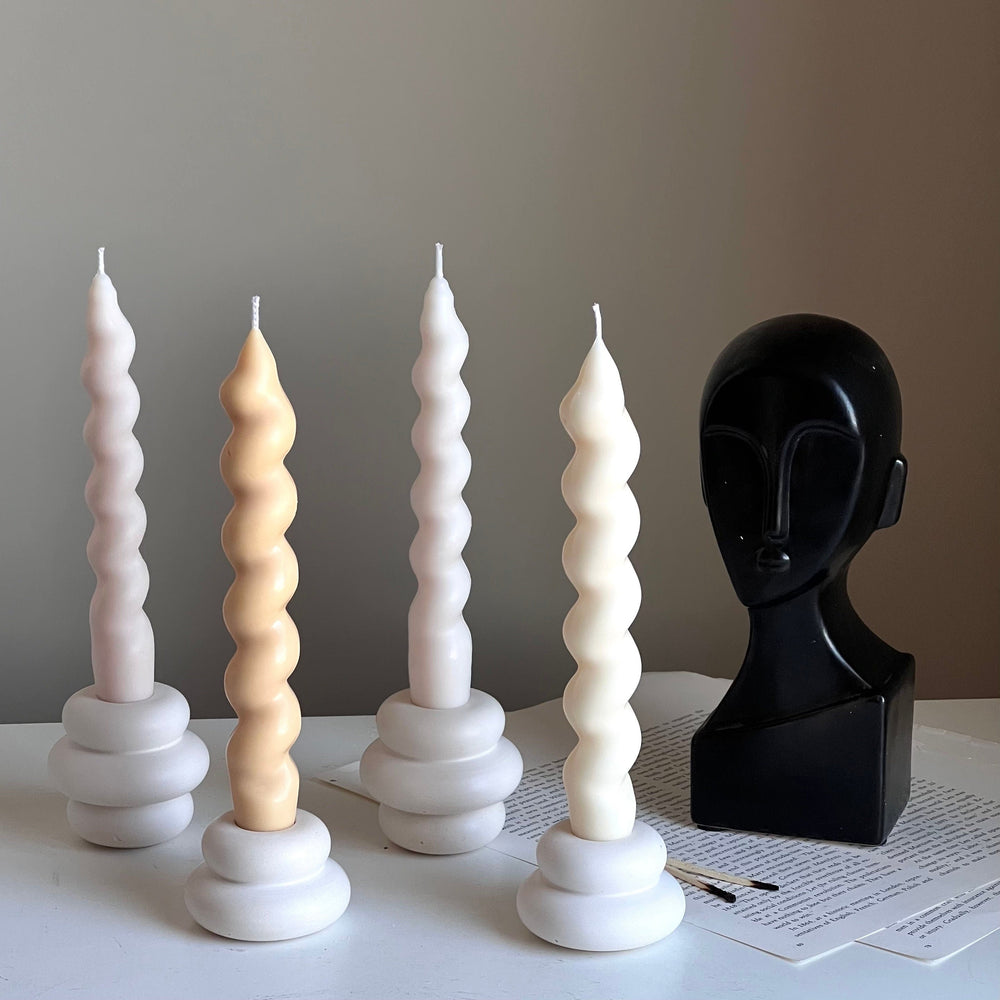 Donut Jesmonite Candlestick Holder: Minimalist Wedding Decor