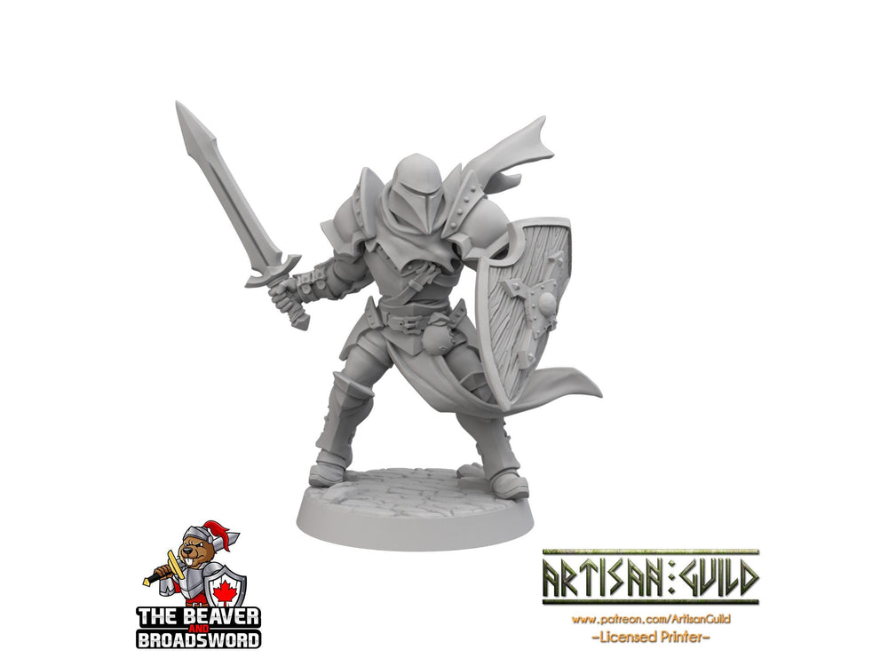Helmed Male Fighter dnd Mini - Artisan Guild | Fighter | Barbarian | Knight | Cleric | Paladin, Pathfinder, TTRPG, Wargaming, Warrior, Human