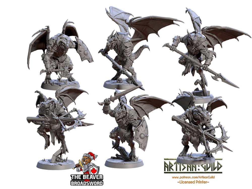 Draconic Shock Troops mini set- Artisan Guild | Dragon | Dragonkin | Dragonborn | Fighter | Barbarian | Ranger | Pathfinder | Wargaming 32mm