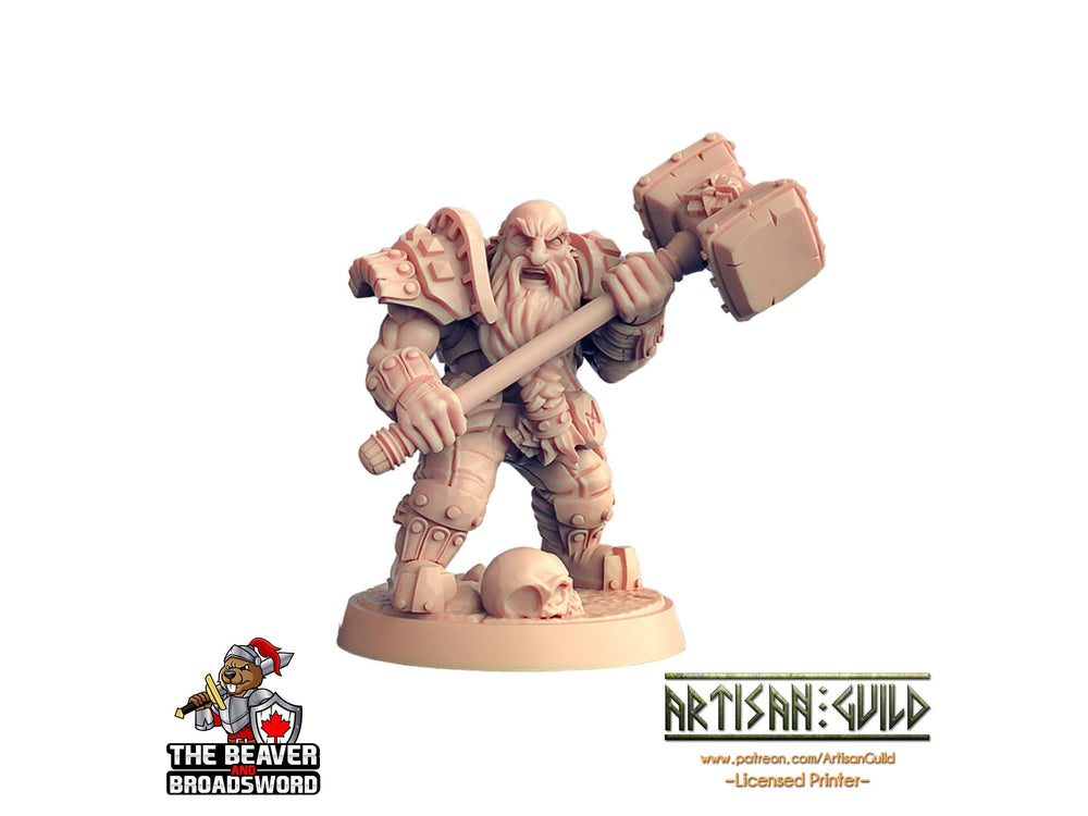 Marteau à deux mains : Défenseur nain – Artisan Guild | DnD | Guerrier | Barbare | Nain | Prêtre | Paladin | Pathfinder | TTRPG | Jeux de guerre