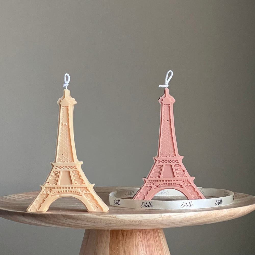 Eiffel Tower Soy Candle: Handmade Decorative Pillar Candle