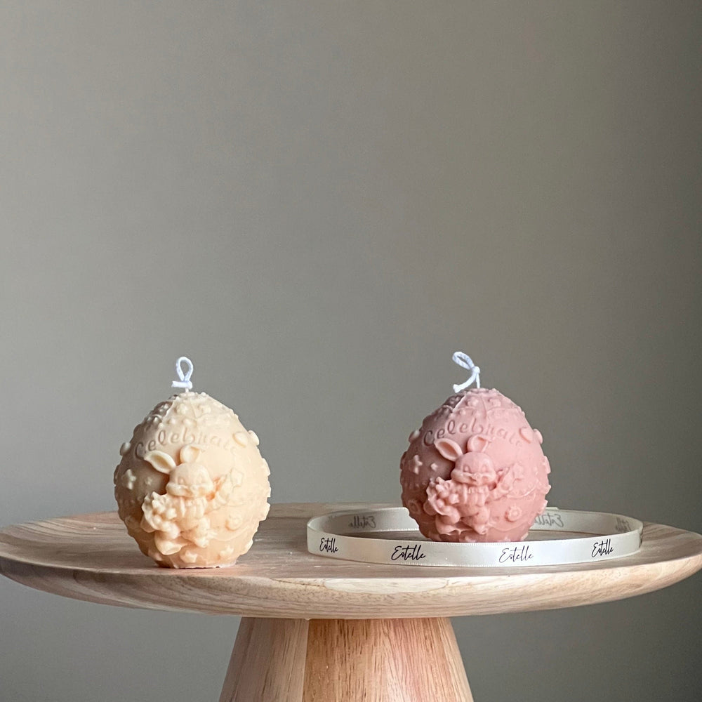 Bougie de Pâques Lapin : Bougie pilier décorative faite à la main