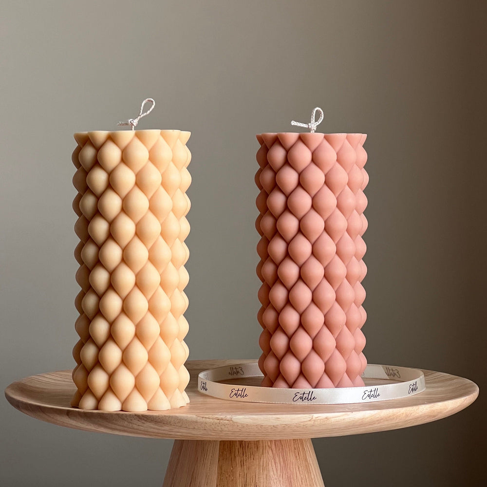 Tall Bubble Soy Pillar Candle | Minimalist Home Decor