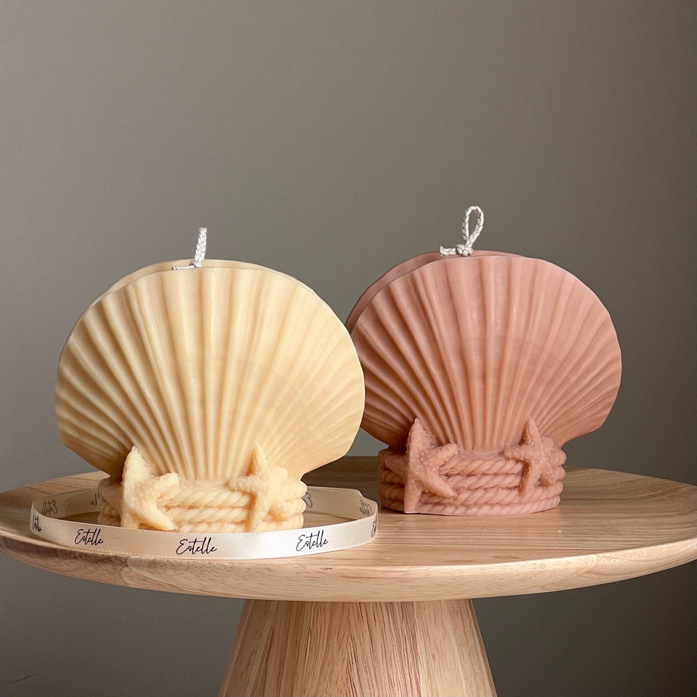 Grande bougie en cire de soja Coquillage | Décoration Maison Côtière