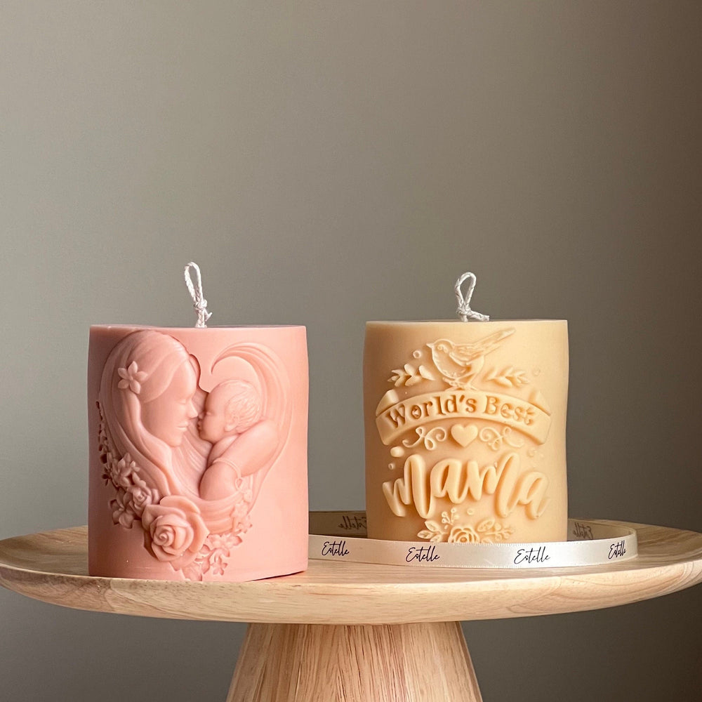 Mama Soy Wax Candle | Sculptural Vegan Pillar Candle