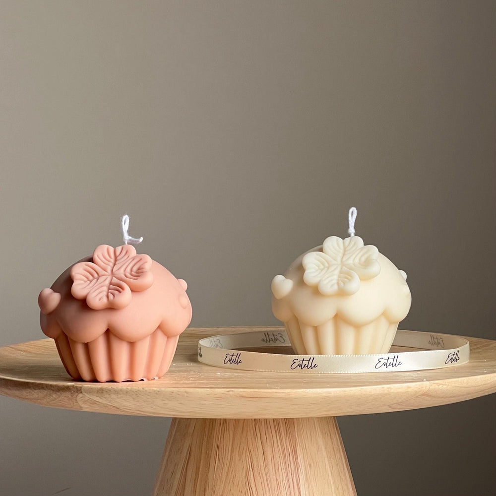 Bougie en cire de soja artisanale en forme de cupcake | Décoration d'intérieur