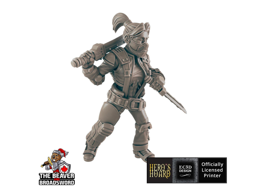 Bladesinger Sci-fi Mini - EC3D | Legion | Cyberpunk | Starfinder | Scifi | Futuristic | Cybernetic | Female | 28mm | 32mm Infinity