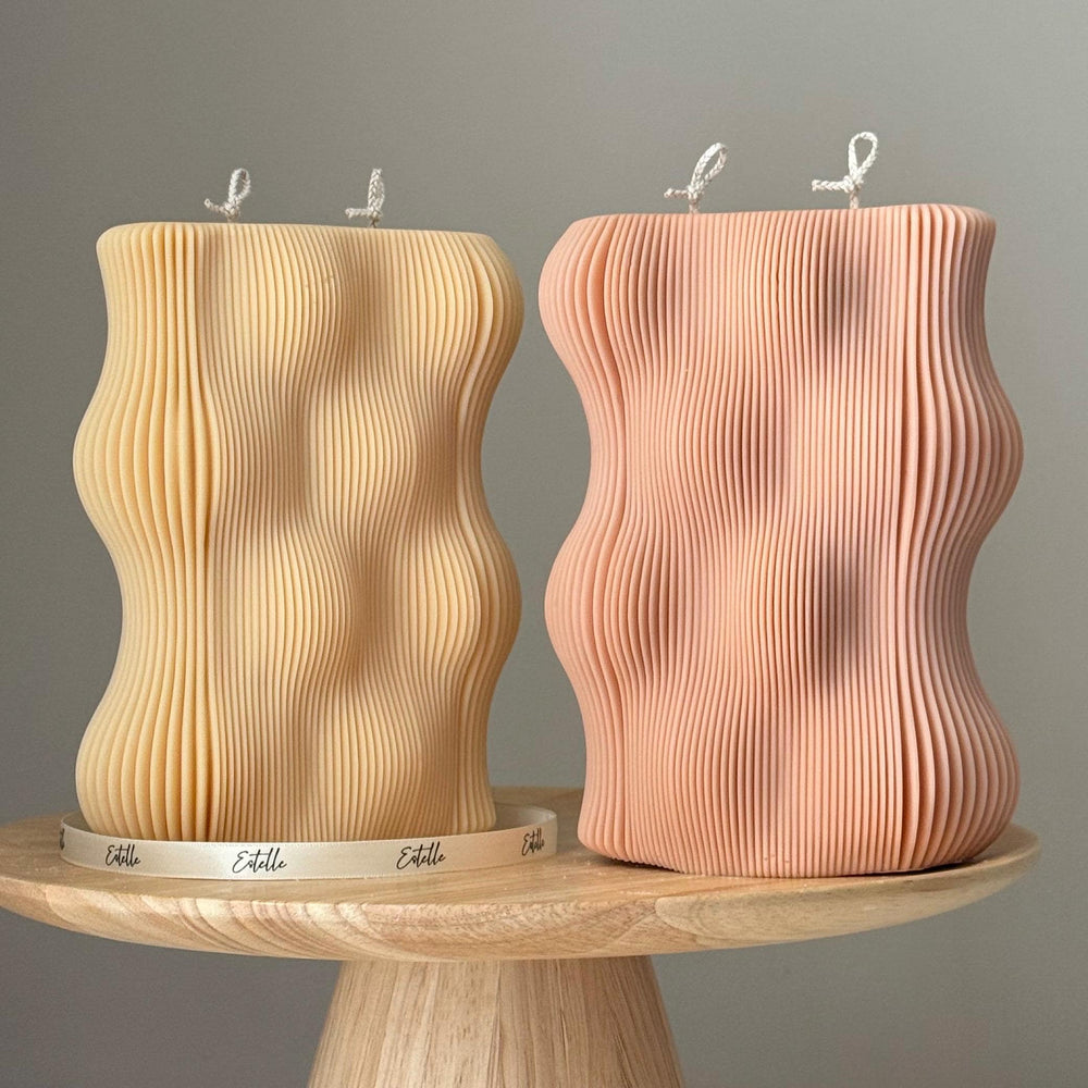 Bougie en Soja Géométrique : Art Sculptural Coulé à la Main, Décoration d'Intérieur Unique