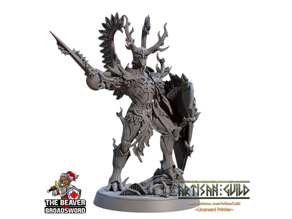 The Green Knight Spriggan DnD Mini, Fey, Monster Fairy Dryad, Elven- High Quality Resin Printed 28mm 32mm Tabletop Miniature, Tough Figurine