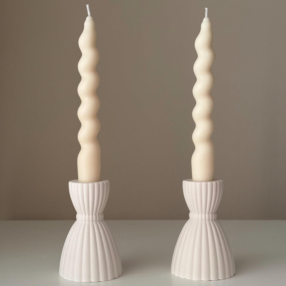 Bougeoir Robe de Mariée : Décoration de table en jesmonite