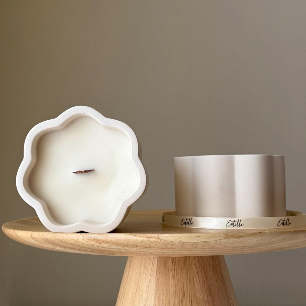 Flower Jar Soy Wax Candle | Handmade Jesmonite Vessel