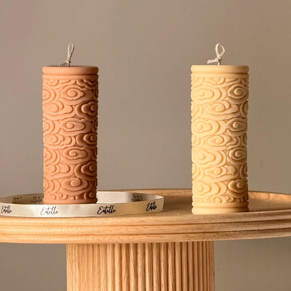 Bougie Pilier Nuages | Bougie Décorative Faite Main