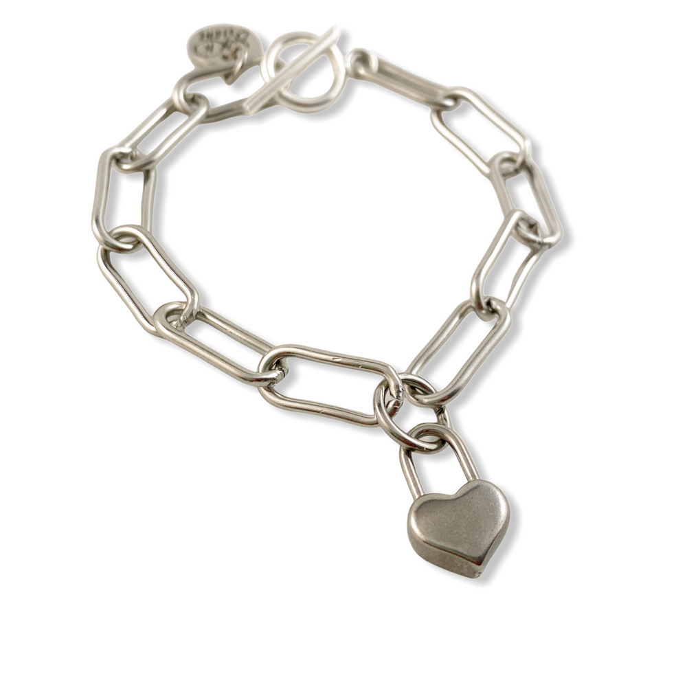 Bracelet Cadenas Cœur Argenté