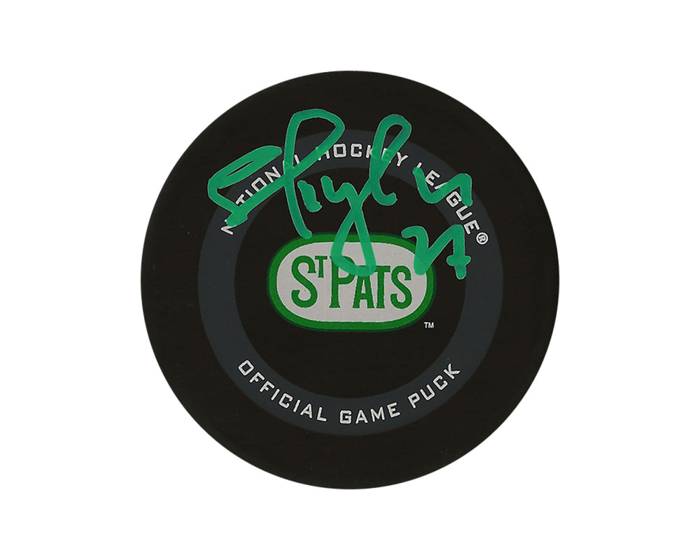 Puck officiel de match autographié par Shayne Corson (Toronto Maple Leafs St. Pats)
