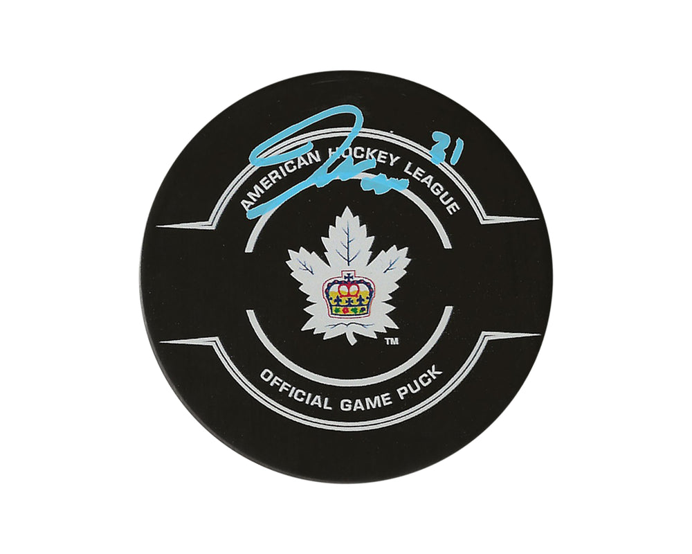 Joseph Woll Autographed Toronto Marlies Official Game Puck