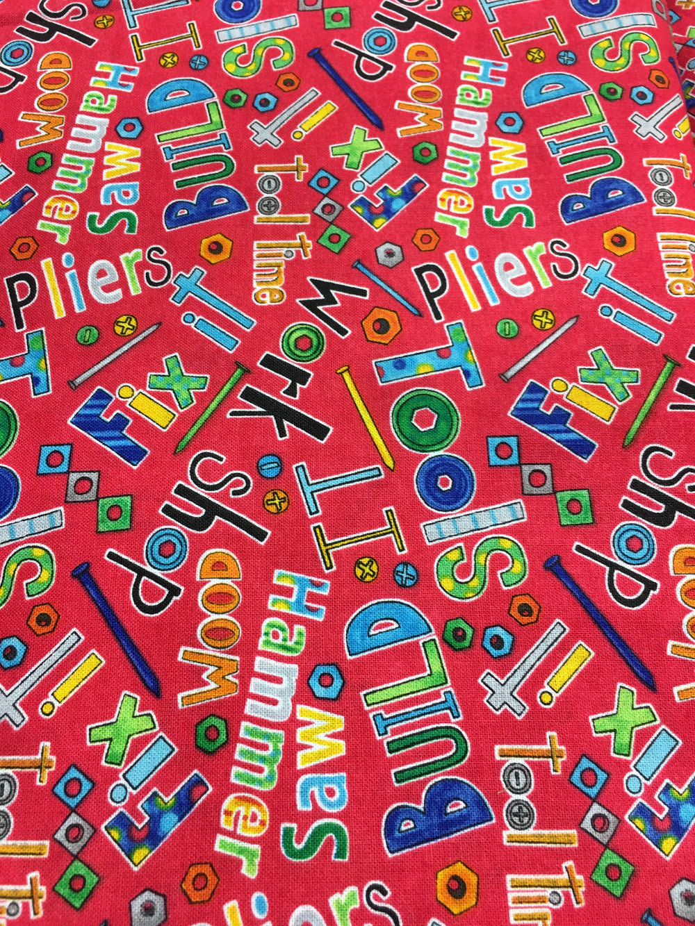 Tool Time by Blank Quilting Company - Red Multi — Cottage Quilting Ltd.