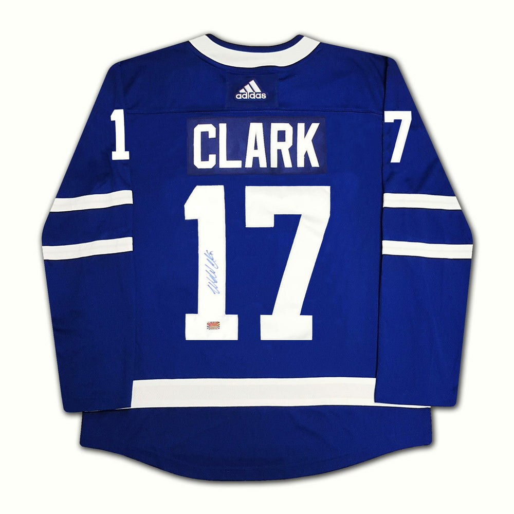 MAILLOT ADIDAS SIGNÉ PAR WENDEL CLARK DES TORONTO MAPLE LEAFS (BLEU) – OBJET DE COLLECTION AUTOGRAPHIÉ DE HOCKEY DE LA LNH (GRANDEUR G OU TG)