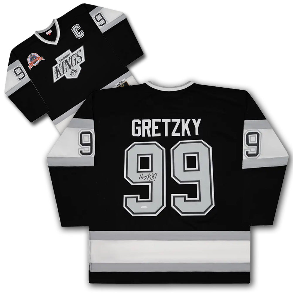 MAILLOT AUTHENTIQUE DE WAYNE GRETZKY, LOS ANGELES KINGS, STYLE RETRO M&N 1992-93 – CERTIFIÉ UDA – L'AUTOGRAPHE DU « GREAT ONE » (GRANDEUR G OU XL)