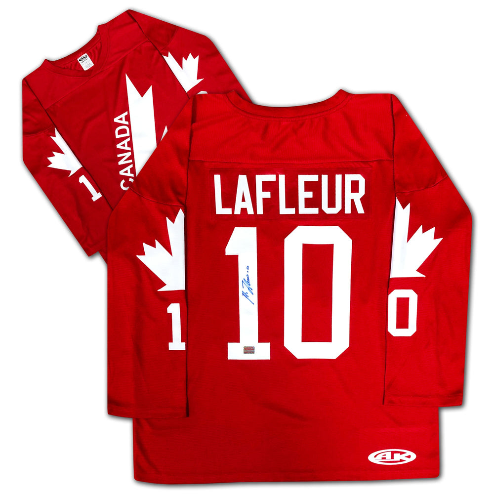 GUY LAFLEUR MAILLOT TEAM CANADA 1976 AUTOGRAPHIÉ – HOCKEY NHL & INTERNATIONAL SIGNE (GRANDEUR G OU TG)