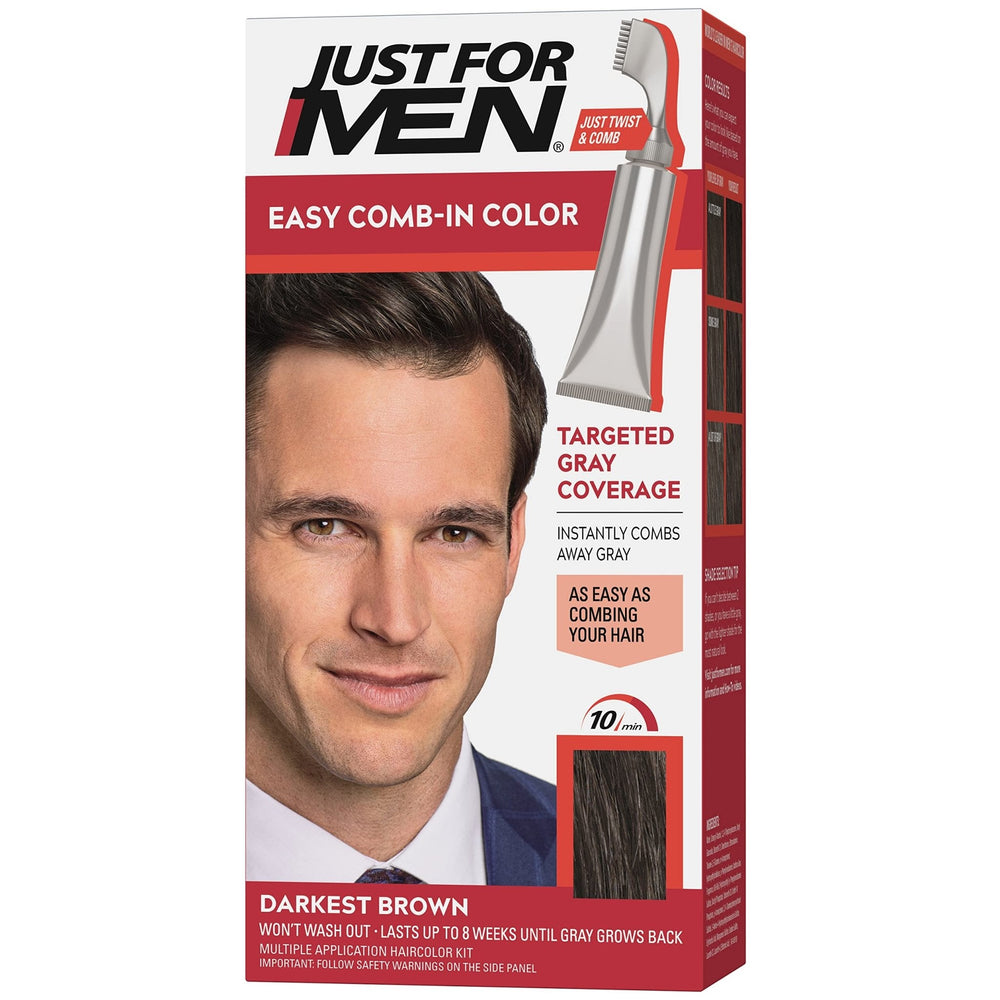 JUST FOR MEN COMB-IN COLOR DARKEST BROWN A-50