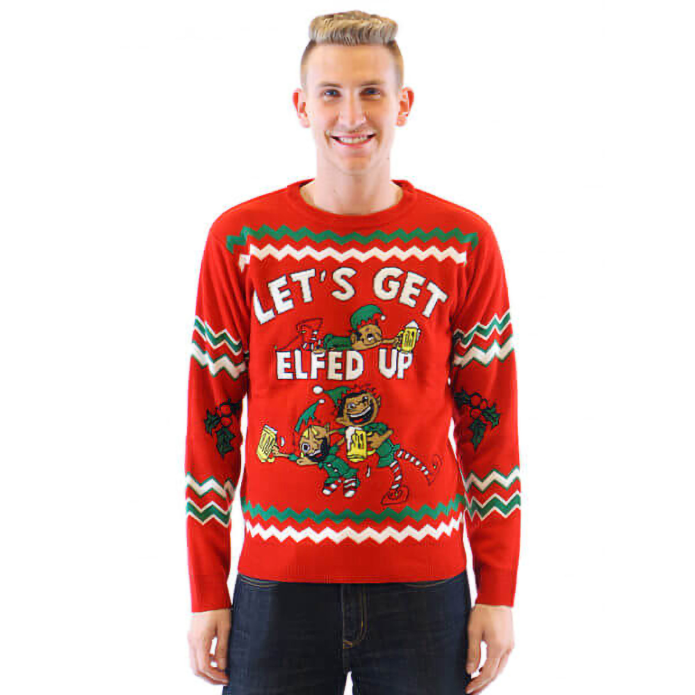 Let Get Elfed Up Drunken Elves Sweater