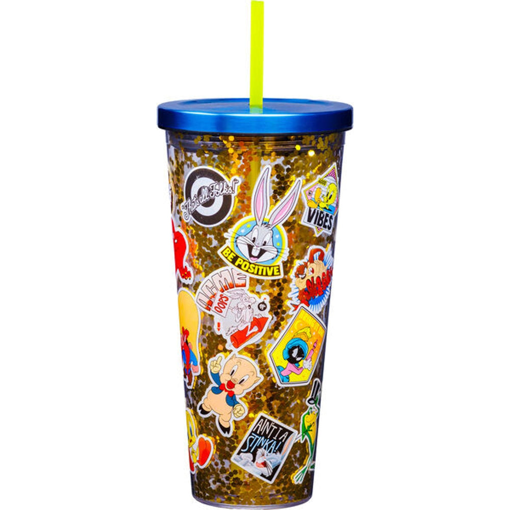 Looney Tunes 32oz Sticker Print Glitter Cup
