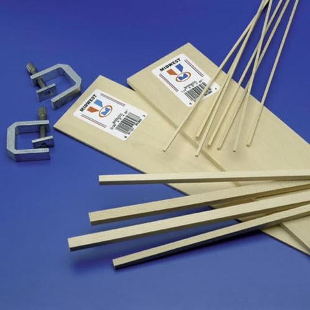 Midwest Products 4033 Bande de tilleul 1/32 x 1/32 x 24" 1pc en vrac