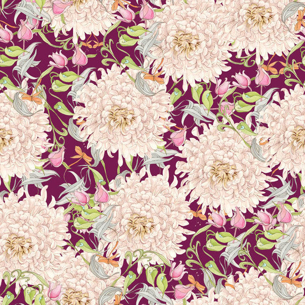 Melrose Place par Cid Pear - Couvre-lit Dahlia - Canneberge