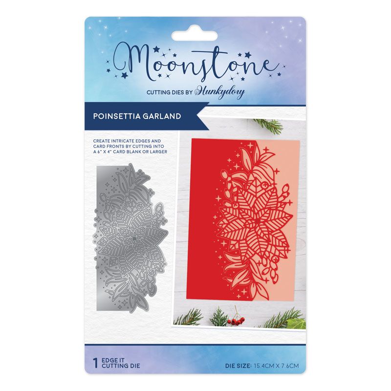 Moonstone Dies - Poinsettia Garland Edge It — Ecstasy Crafts