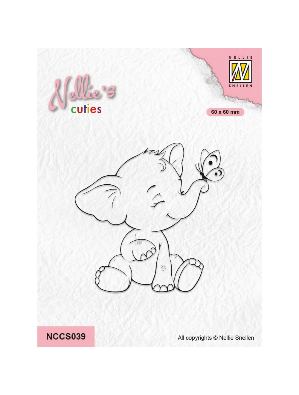Tampon transparent Éléphant de Nellie's Cuties