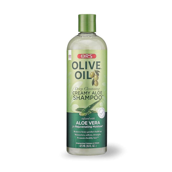 Shampoing Crème Nettoyant en Profondeur à l'Huile d'Olive et à l'Aloès ORS Infusé d'Aloès Véra pour une Hydratation Rajeunissante 473 ml