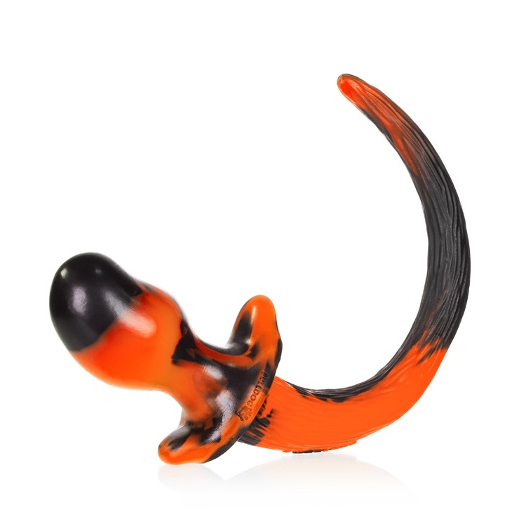 BULLDOG, plug anal queue de chiot, Tourbillon orange, Large