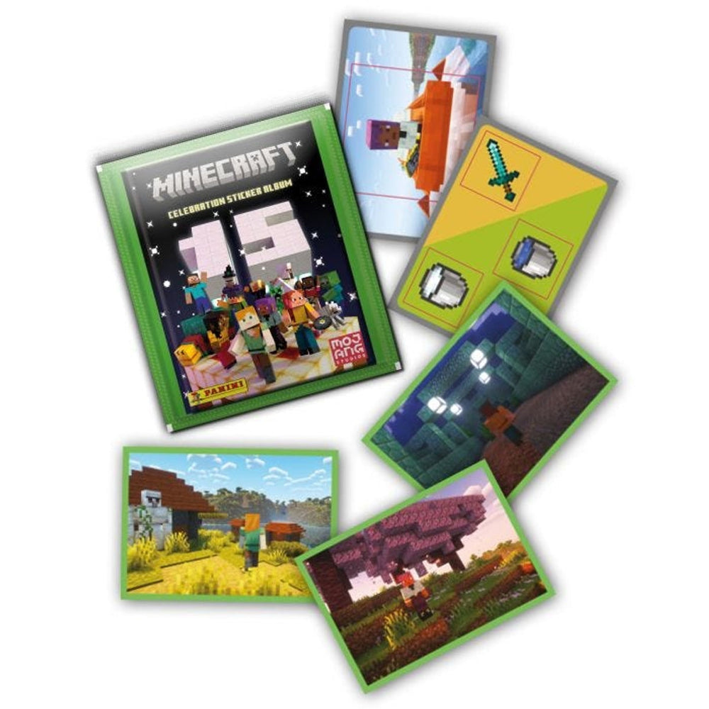 Panini Minecraft 15e Anniversaire Collection de Cartes Autocollantes