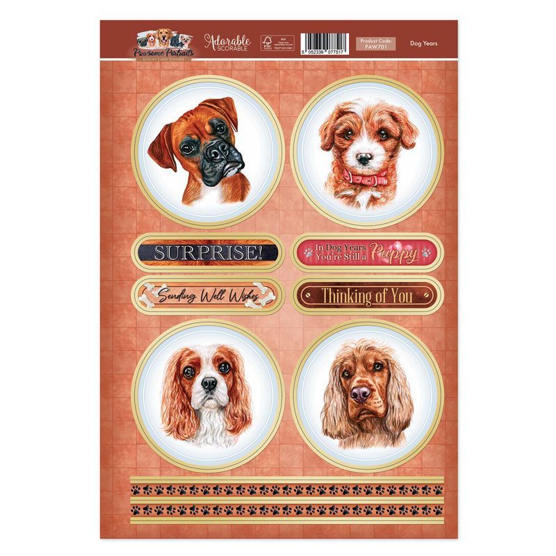 Dog Years Card Topper Sheet — Ecstasy Crafts