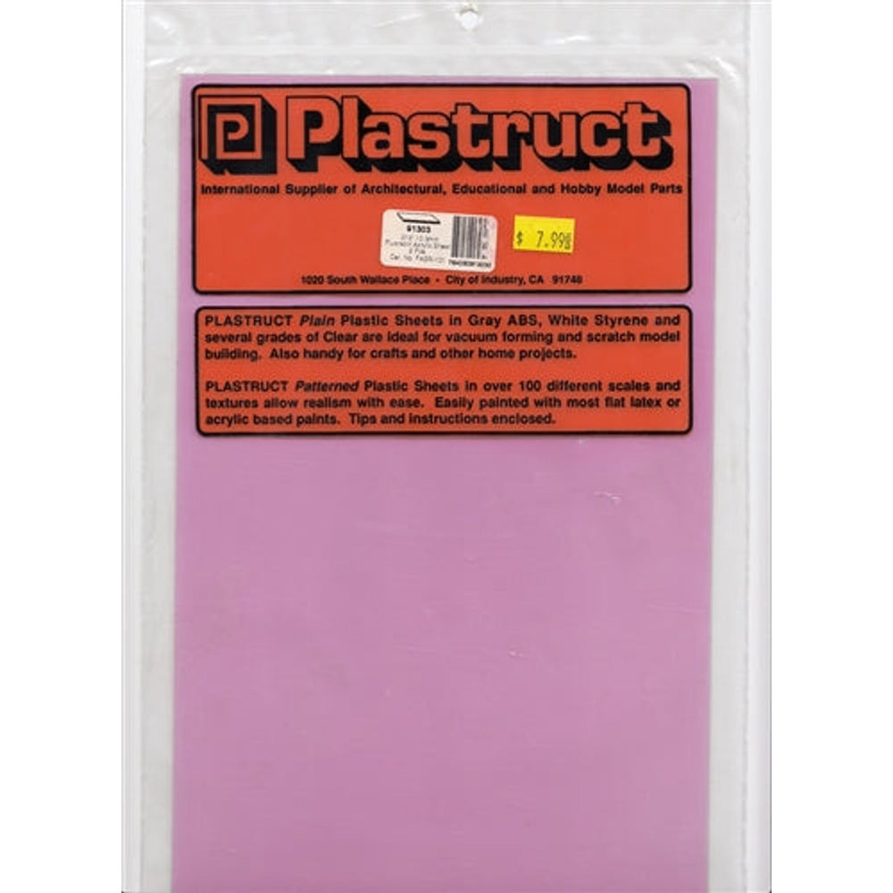 Plastruct 91303 FASR-101 Feuille Acrylique Fluorescente Rouge .010 x 7 x 12 Paq de 2 NIB