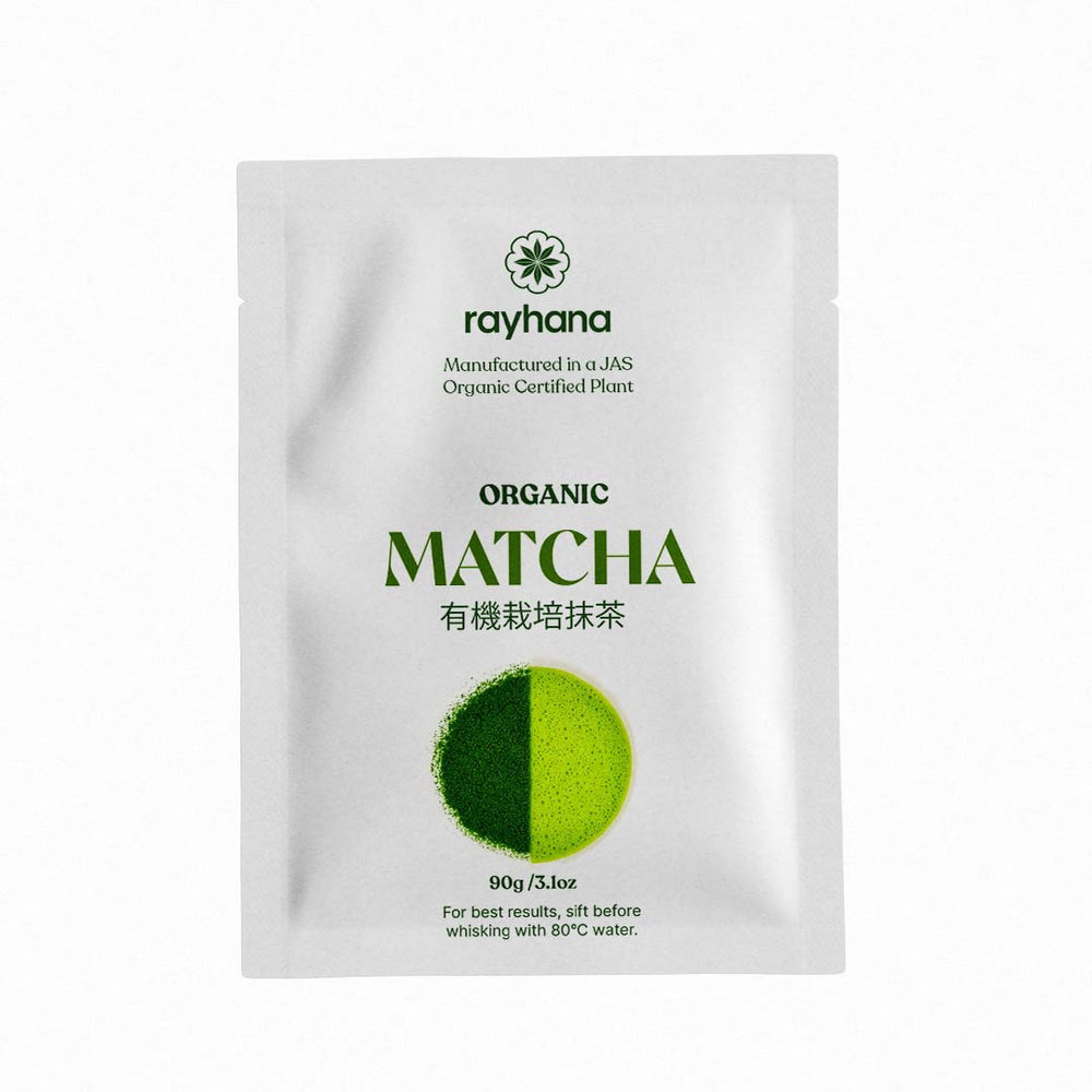 Poudre de thé vert japonais biologique certifiée JAS Rayhana Premium Matcha